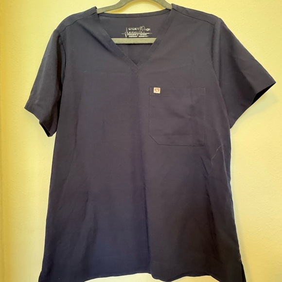 Navy Blue Women's Scrub set top M/ pants L - Picture 4 of 5